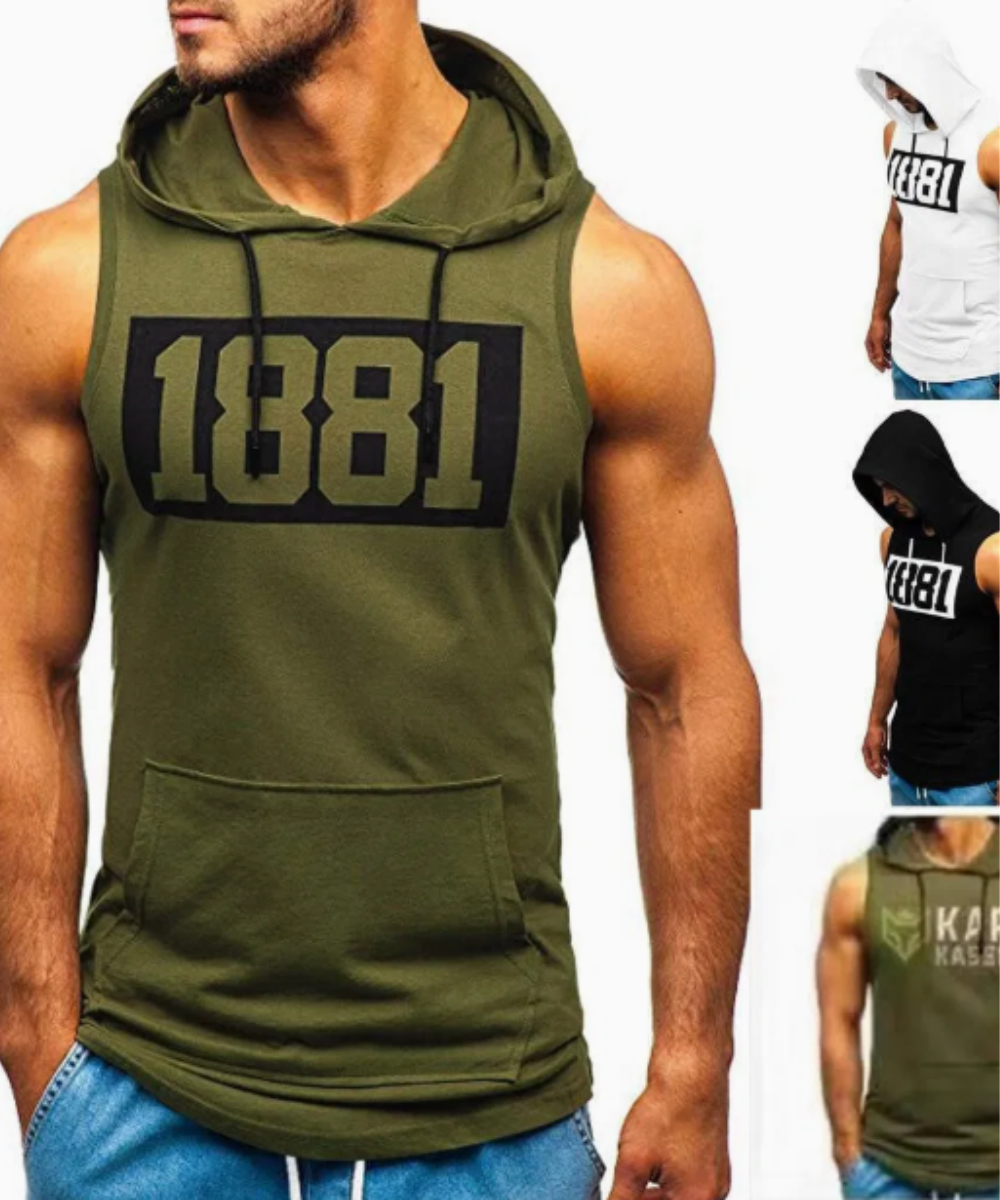 Débardeur à capuche  avec poche pour homme