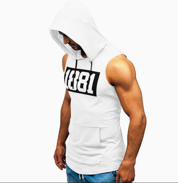 Débardeur à capuche  avec poche pour homme